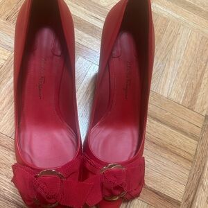 Salvatore Ferragamo Red Bow Heels